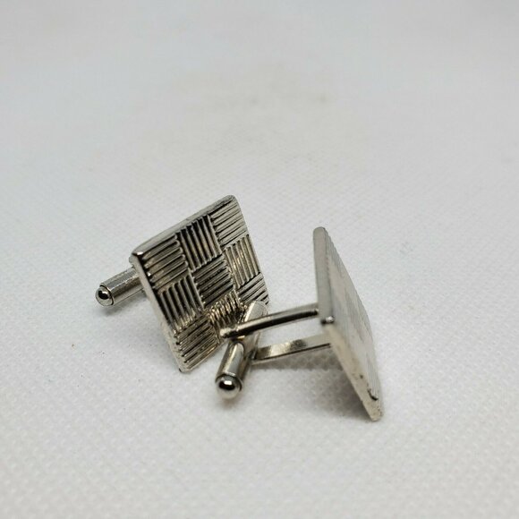 Square Design Silver Designer Cuff Links - Picture 7 of 8